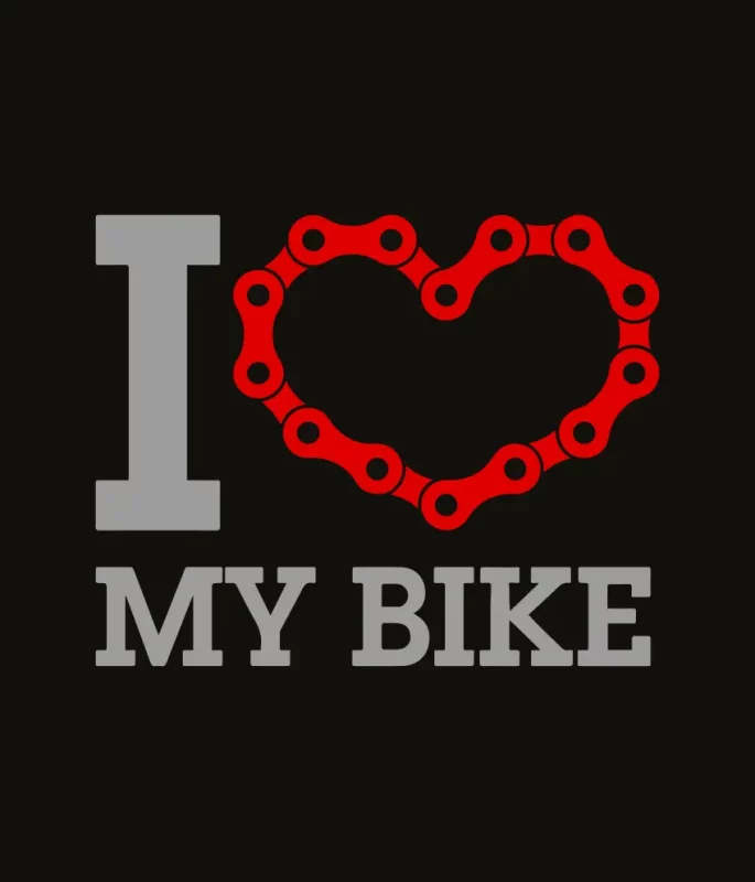 drukowana koszulka z długim rękawem I Love My Bike