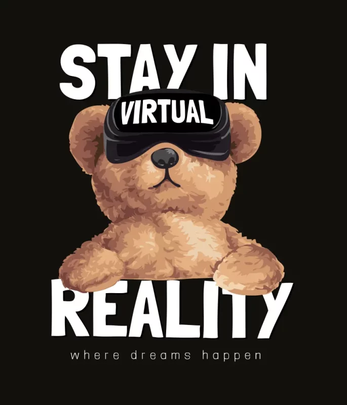 Stay in Virtual Reality nadruk na bluze