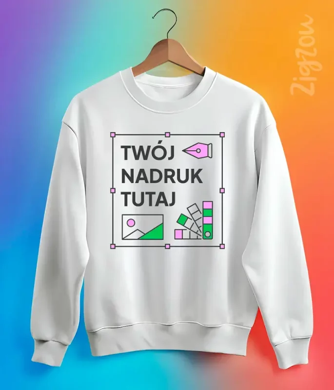 twój nadruk tutaj sweatshirt bluza z dowolnym nadrukiem drukarnia bluz