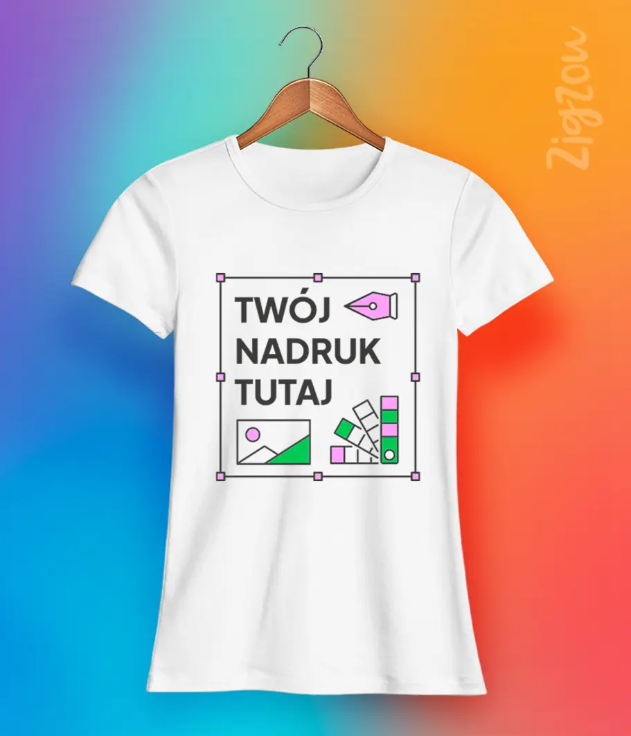 t-shirt damski twój nadruk tutaj online twój nadruk tutaj t-shirt damski z dowolnym nadrukiem