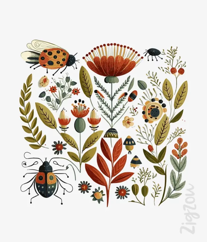 nadruk t-shirt oversize fauna i flora folk
