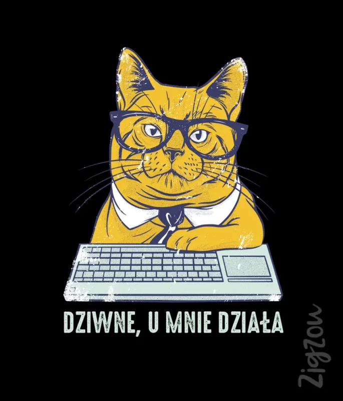 Nadruk a t-shirt - Dziwne, u mnie działa