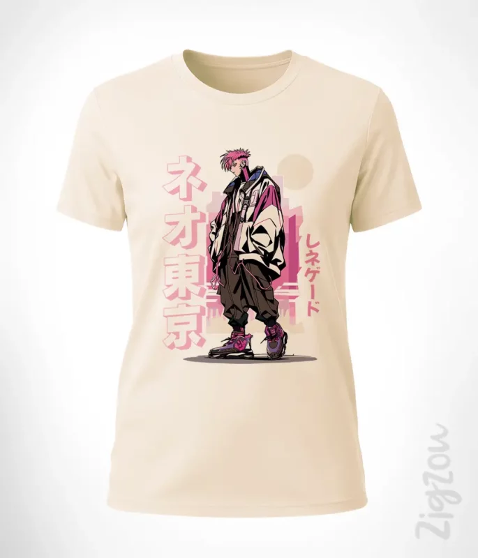 Pink Hair Man anime manga koszulka damska z nadrukiem