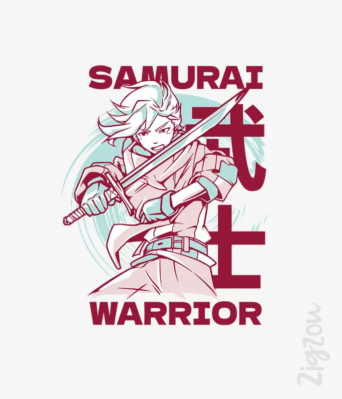Samurai Warrior nadruk na t-shirt wojownik samuraj