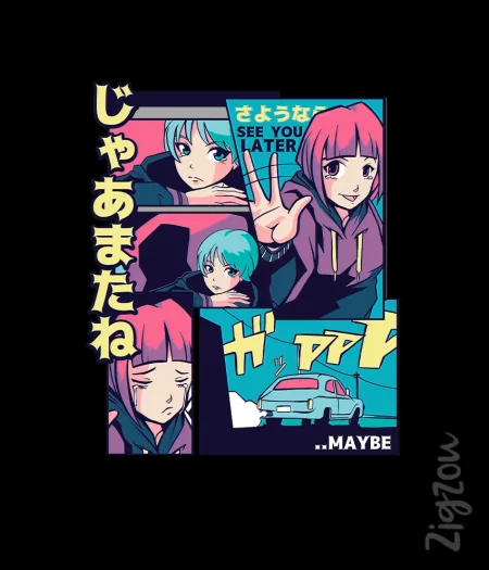 See You Later Anime japoński nadruk na t-shirt manga