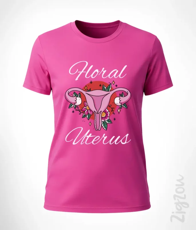 Koszulka damska na Dzień Kobiet - Floral uterus