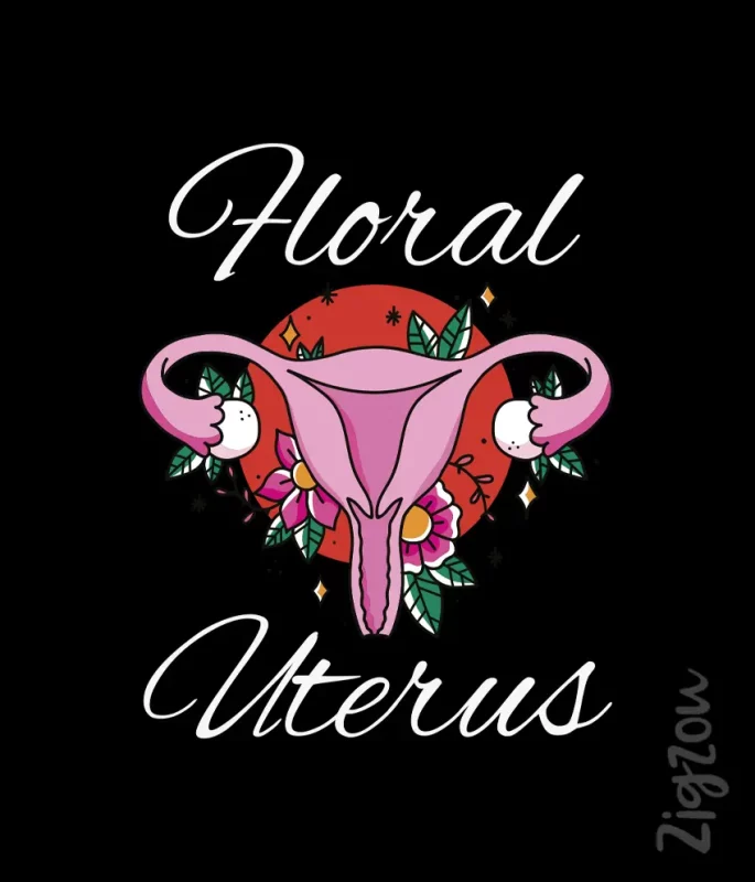 Nadruk na t-shirt na Dzień Kobiet - Floral uterus