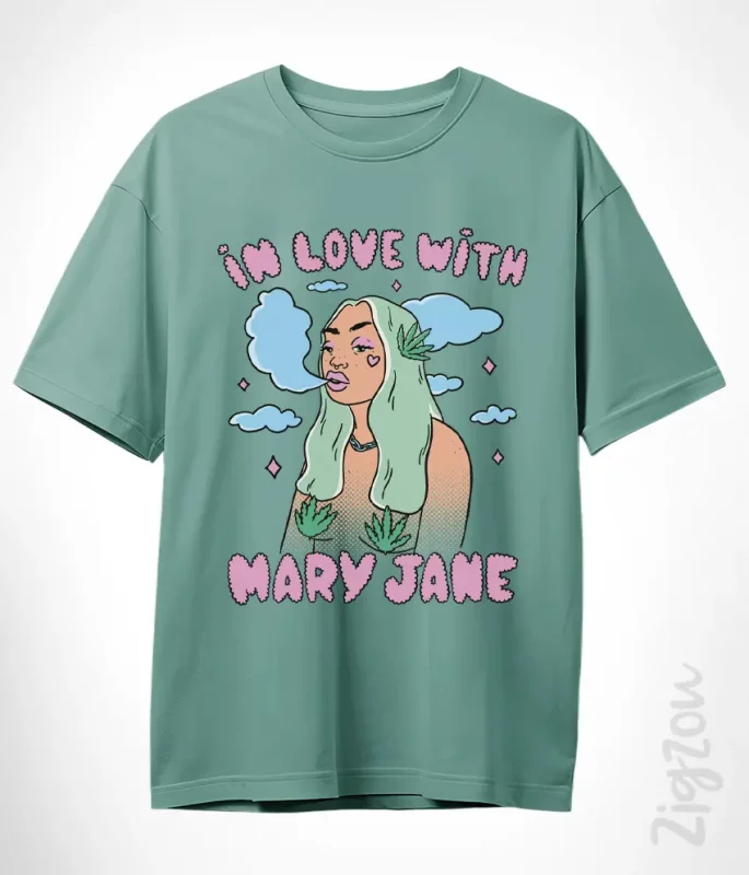 T-shirt oversize na Dzień Kobiet - Kocham cię Mary Jane