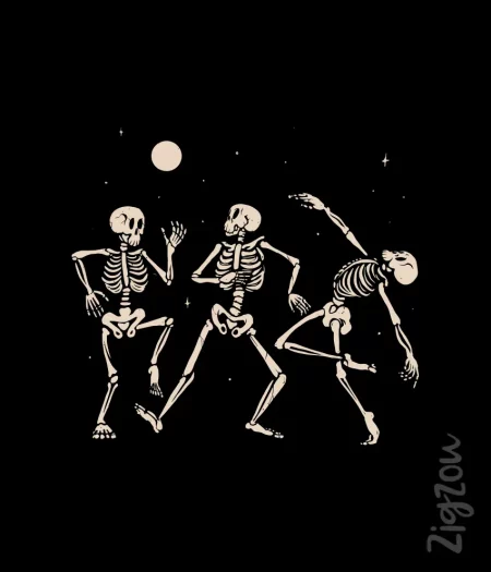 Tańczące szkielety - nadruk na t-shirt