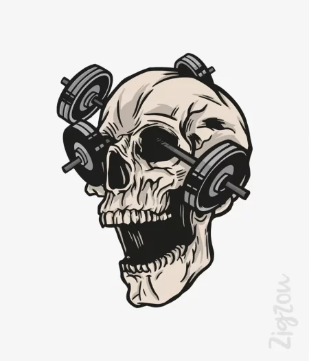 Czaszka crossfit fitness - nadruk na t-shirt