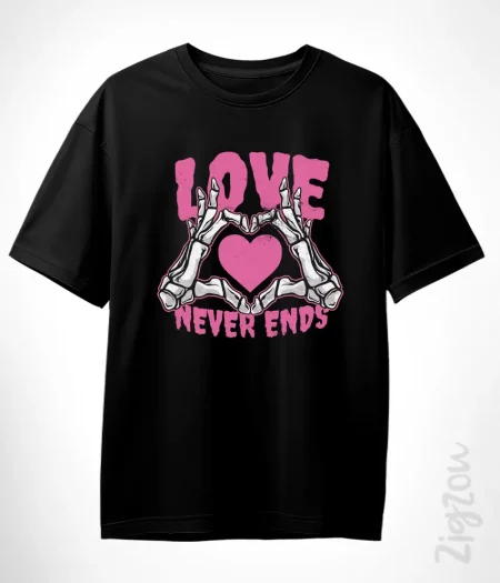 Love never ends - koszulka oversize z dowolnym nadrukiem online