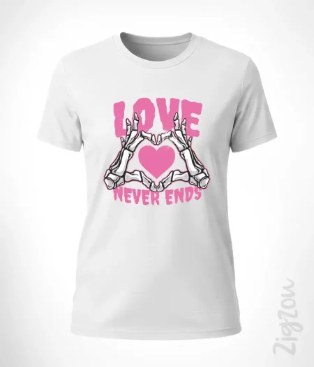 Love never ends - koszulka damska z dowolnym nadrukiem online