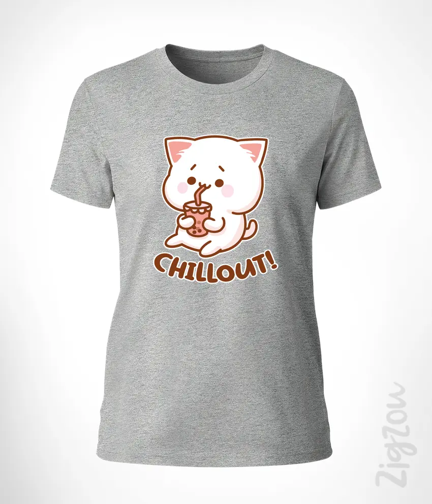 CAT-092-W melange Chillout - koszulka damska z dowolnym nadrukiem online