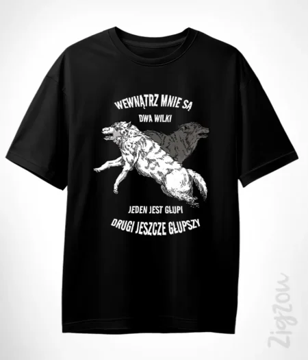 Wewnątrz mnie są dwa wilki - koszulka oversize z dowolnym nadrukiem online