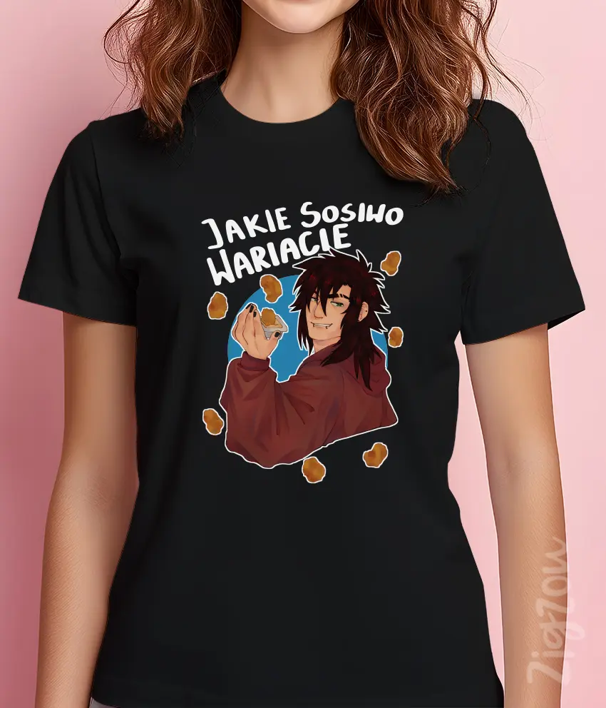 ART-002-W czarna Jakie sosiwo wariacie - koszulka damska z dowolnym nadrukiem online