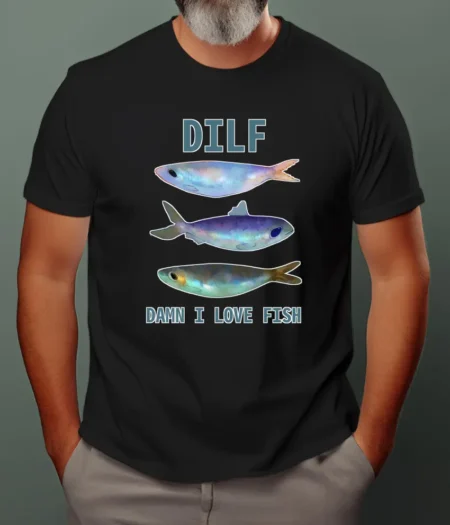 DILF Damn I Love Fish - koszulka męska z dowolnym nadrukiem online