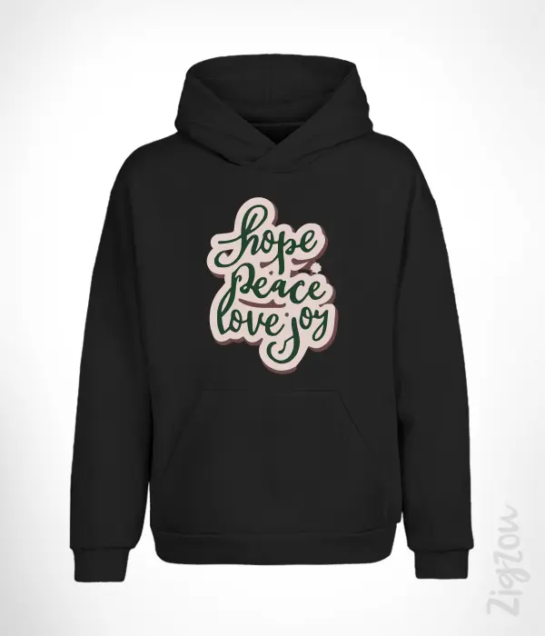 CHR-018 Hope Peace Love Joy bluza z kapturem Hope Peace Love Joy - Bluza z kapturem z dowolnym nadrukiem online