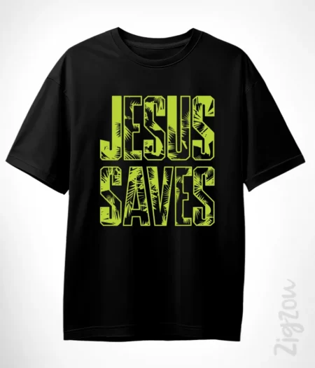 Jezus Mnie Zbawi - koszulka oversize z dowolnym nadrukiem online