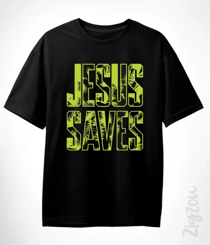 Jezus Mnie Zbawi - koszulka oversize z dowolnym nadrukiem online