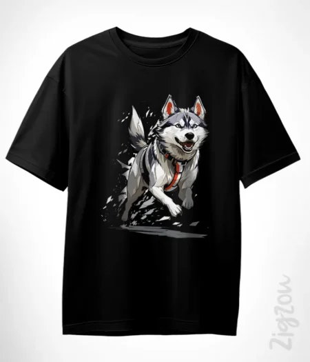 Husky - koszulka oversize z dowolnym nadrukiem online