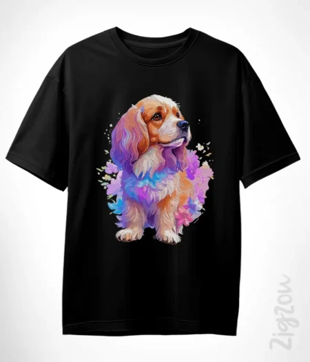 Kolorowy Cavalier King Spaniel - koszulka oversize z dowolnym nadrukiem online