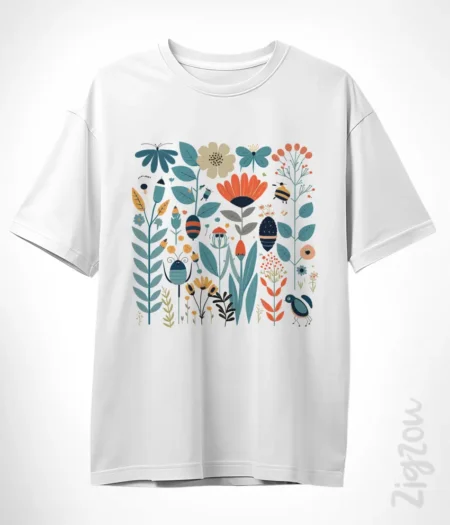 Botaniczna Mozaika - koszulka oversize z dowolnym nadrukiem online