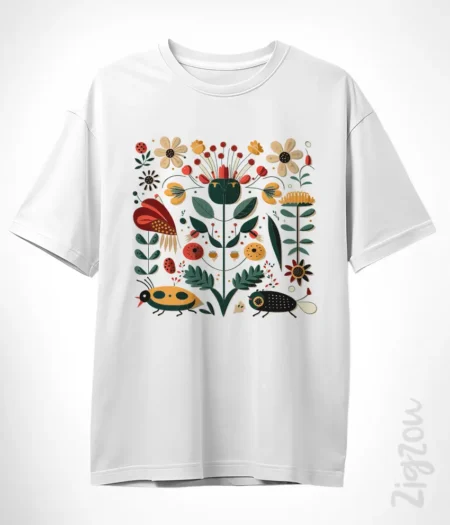 Folklorystyczna Łąka - koszulka oversize z dowolnym nadrukiem online