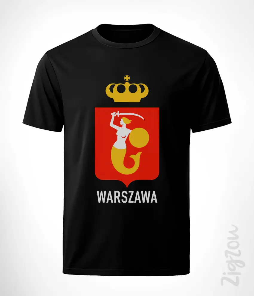HERB-035-M czarny Warszawa - koszulka męska z dowolnym nadrukiem online