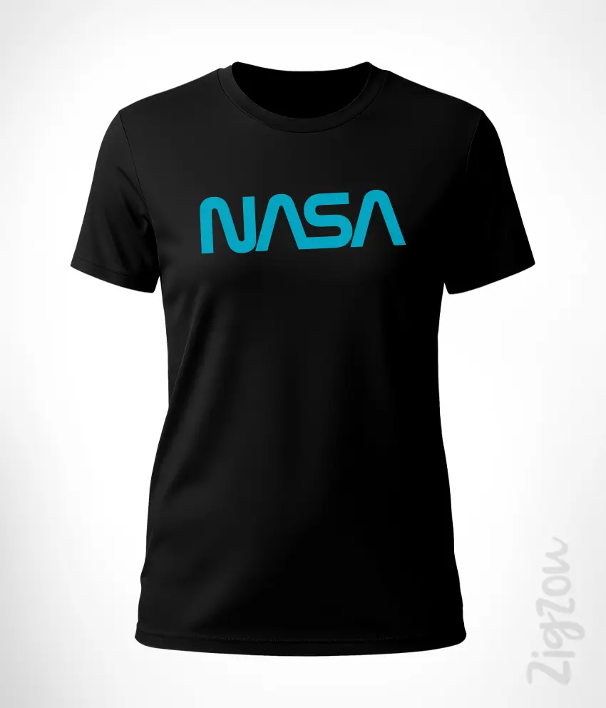 SPACE-005-W czarny Nasa blue - koszulka damska z dowolnym nadrukiem online