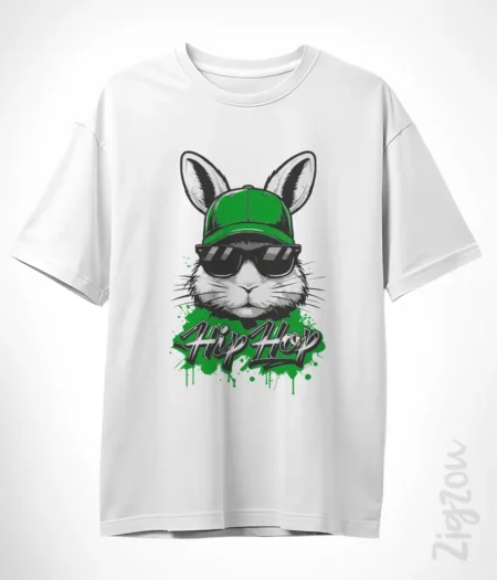Hiphopowy zając - koszulka oversize z dowolnym nadrukiem online