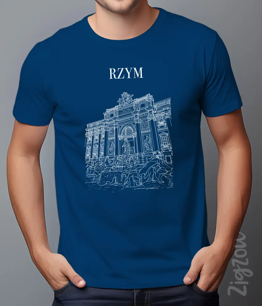 ART-019-M royal Fontanna di Trevi - koszulka męska z dowolnym nadrukiem online