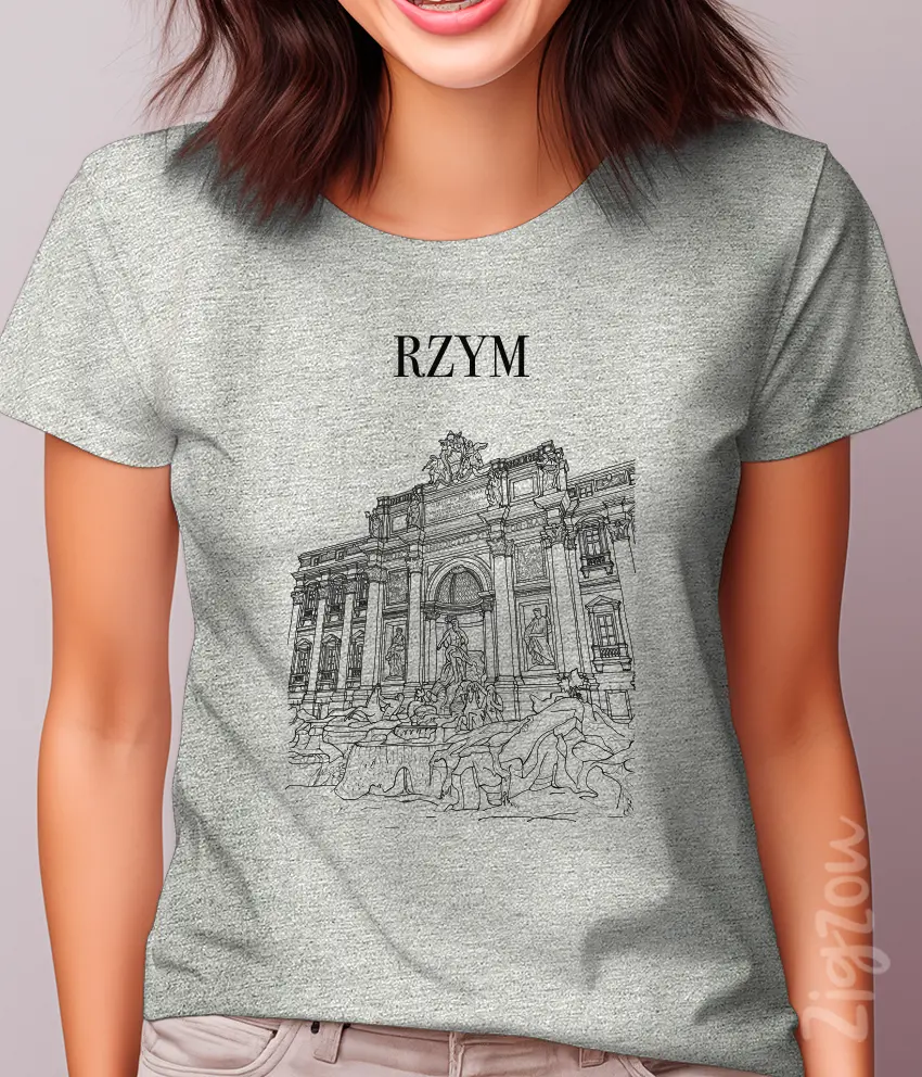ART-019-W melange Fontanna di Trevi - koszulka damska z dowolnym nadrukiem online
