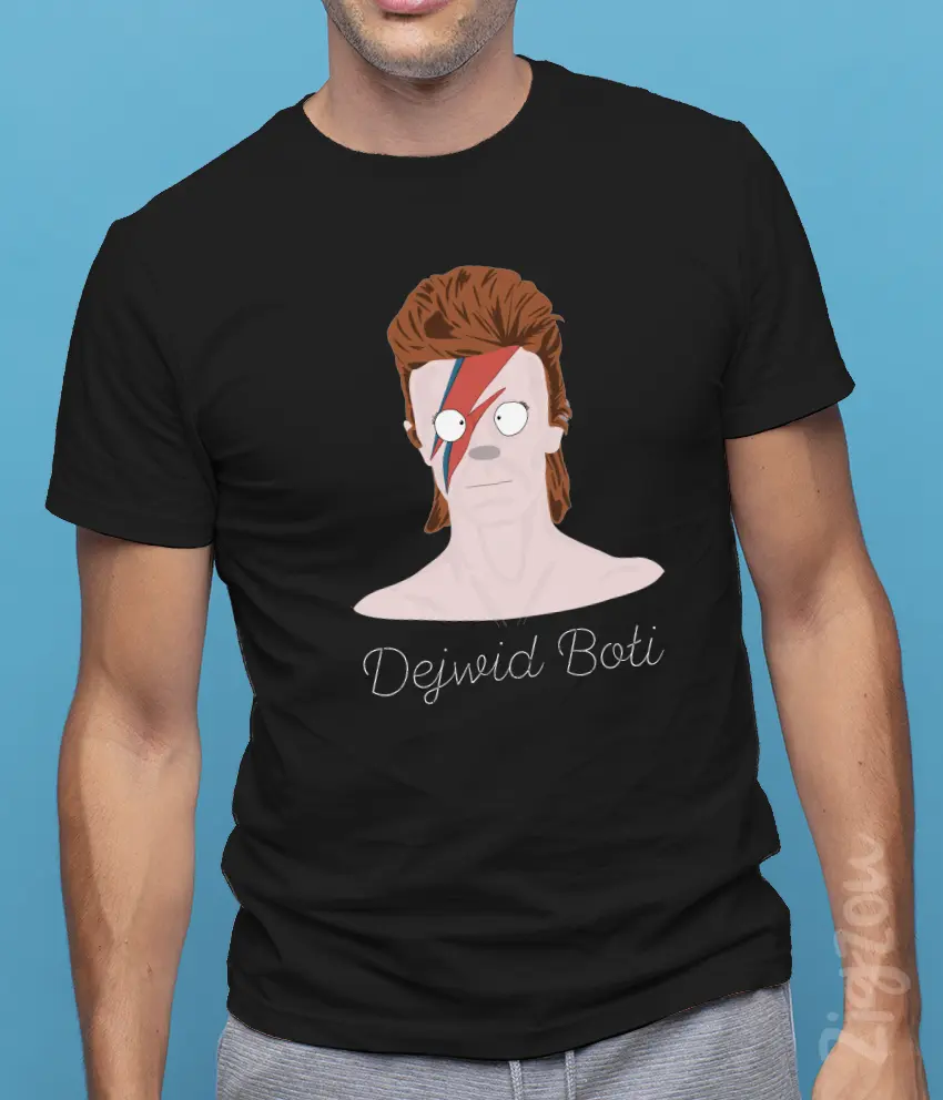 ART-021-M czarna Dejwid Bołi - koszulka męska z dowolnym nadrukiem online