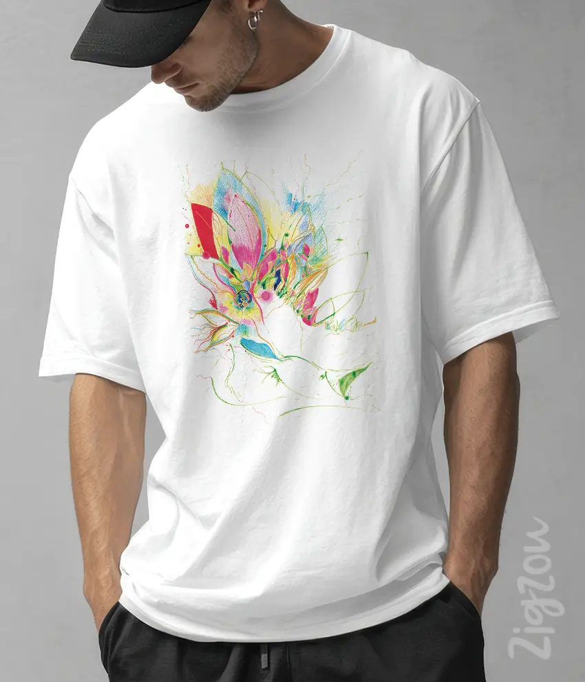 ART-025-O biała Joy - koszulka oversize z dowolnym nadrukiem online
