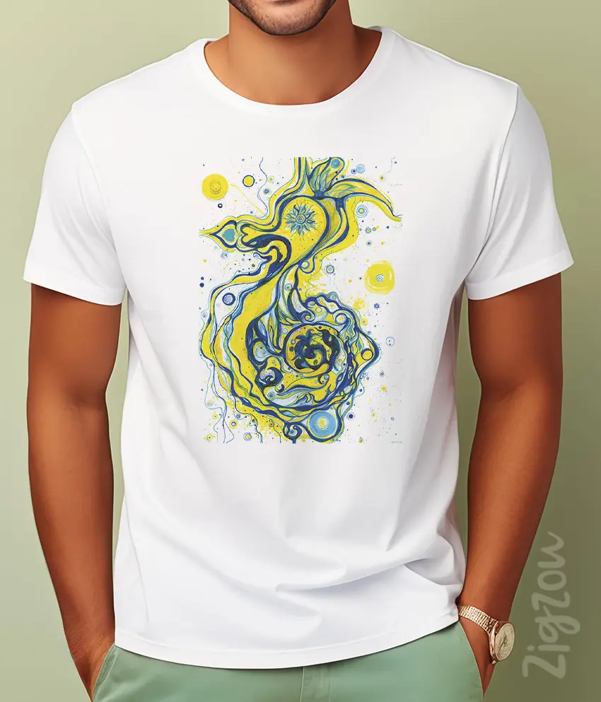 ART-027-M biała Seahorse - koszulka męska z dowolnym nadrukiem online