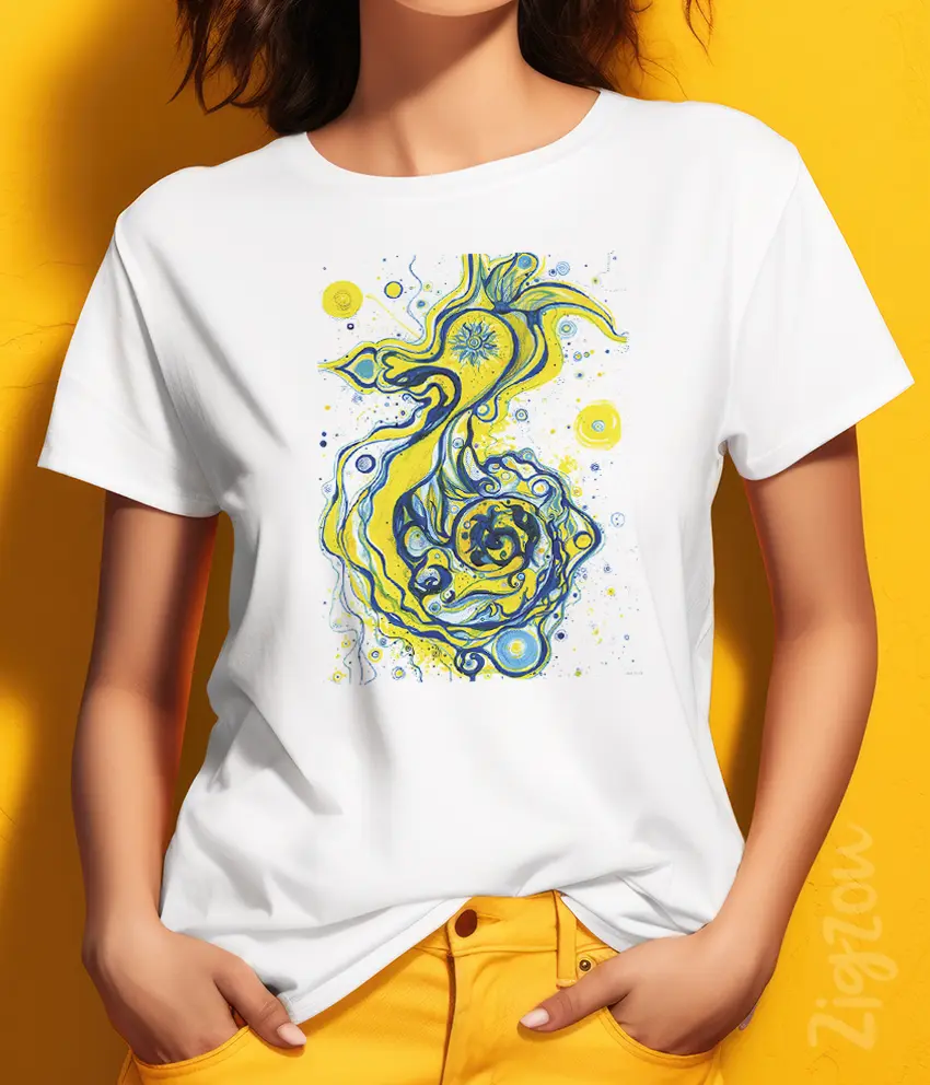 ART-027-W biała Seahorse - koszulka damska z dowolnym nadrukiem online