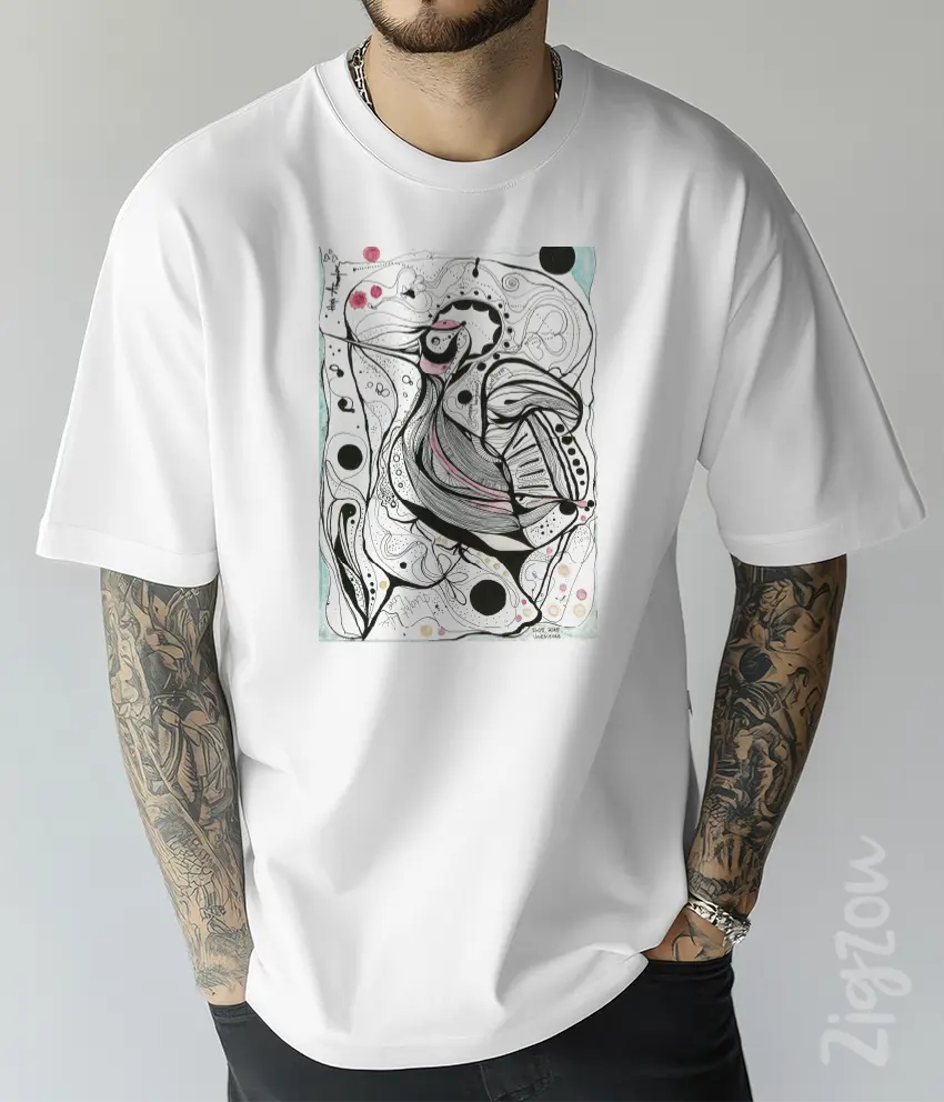 ART-032-O biała Uniesienie - koszulka oversize z dowolnym nadrukiem online