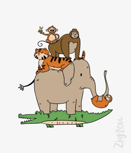 Dzikie zwierzątka - grafika